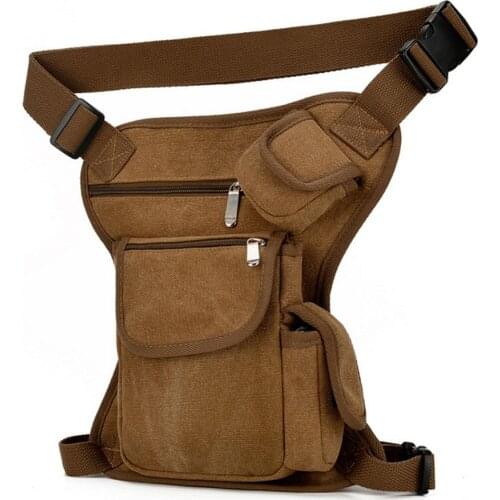 Canvas Outdoor Travel Waist Pack Thigh Bag for Men Women Tactical Military Motorcycle Bike Multi-Pocket Drop Leg Bags Pouch