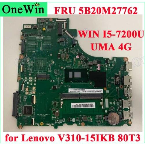 I5-7200U 4G for V310-15IKB 80T3 Model Lenovo Brand New Notebook Integrated Mainboard DA0LV6MB6F0 Free Shipping FRU PN 5B20M27762