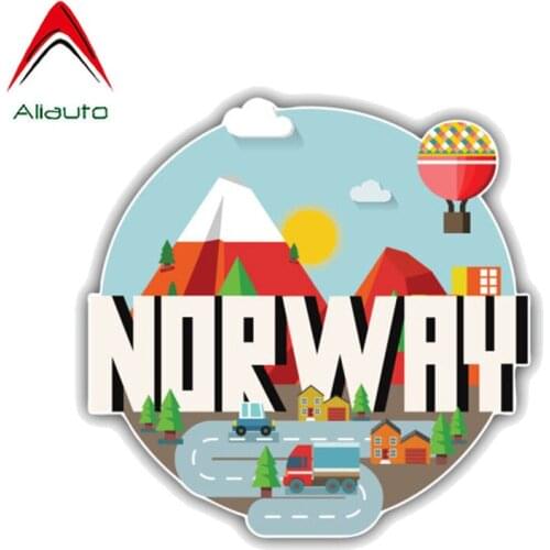 Aliauto Interesting Car Sticker Norway Vintage Label Decoration Water Proof PVC Decai for Motorcycle Mercedes Honda VW,13cm*13cm
