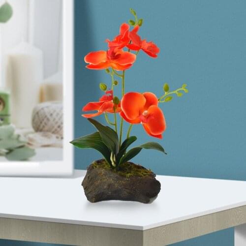 5 Colors Phalaenopsis Simulation Flower Home Decoration Indoor Fake Flower Set Simulation Wood Flower Art Plant Living Room 2021