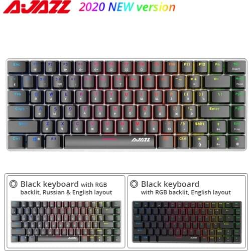 Ajazz Ak33 82-key Mechanical Keyboard Rgb Home Office Compact Portable Russian Layout Gaming Keyboard Keycaps Rgb Backlit