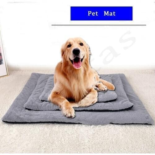 Pet Mat Extra Thick Warm Dog Blanket Winter Cat Mat Dual Use Pet Cushion Sofa Mat Breathable Corduroy Short Plush Pet Beds