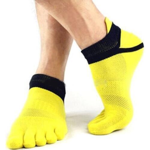 Mens Cotton Toe Socks Pure Five Finger Socks Breathable One Pair