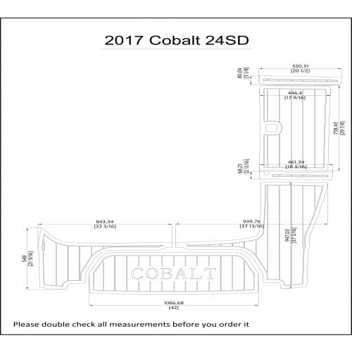 2017 Cobalt 24 SD Swim Step & Transom Pad Boat EVA Teak Decking 1/4" 6mm