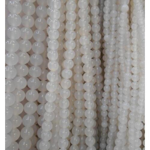 Wholesale AAA+ Round Shape Natural White Stone Beads For Jewelry Making DIY Crystal Bracelet 4/ 6/8/10 /12 mm Strand 15.5