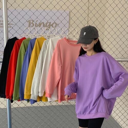 Autumn Womans Hoodies Oversize Female Loose Cotton Solid Female Sweatshirts Lady Fashion Plus Size Tracksuit hoodies for teens