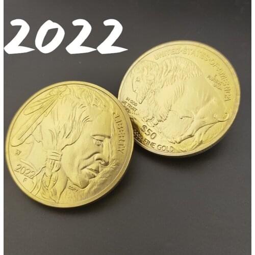 2021 American Bison Gold Coin Commemorative Coin Crafts Collection Home Decoration