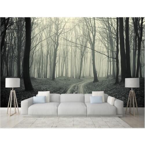 Custom photo mural 3d wallpaper Retro nostalgic early morning misty forest big tree home decor room wallpapers for walls 3 d