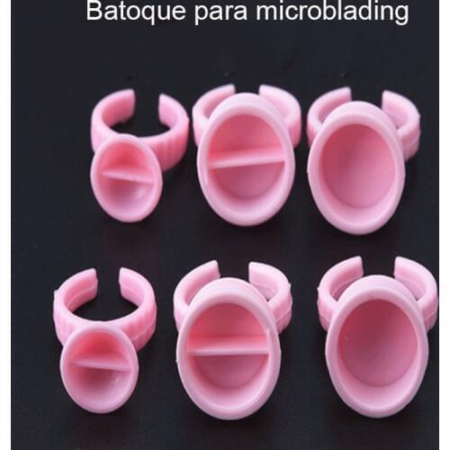 200pcs Pink Disposable Ring Cups Tattoo Pigments Ink cups anel batoque holder para microblading Permanent makeup accesories
