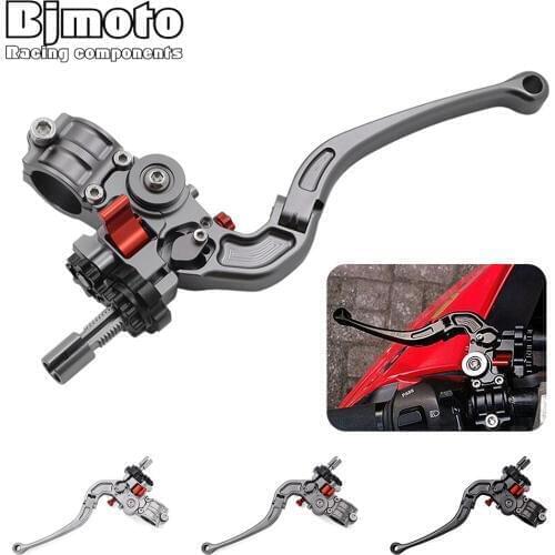 BJMOTO Universal Motorcycle 7/8" 22MM Handlebar CNC Foldable Adjustable Cable Clutch Lever For Street Bike Supermoto Motocross