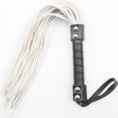 Slave Whip Toys with White Leather Tassel for Bdsm Bondage Fetish Cosplay Adults Games to Spank Sexy Babydoll Lingerie