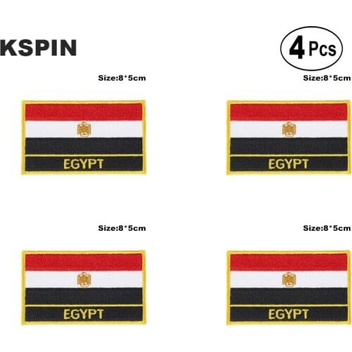 Egypt Rectangular Shape Flag Iron on Saw on Patches Embroidered Flag Patches National Flag Patches for Clothing DIY Decoration