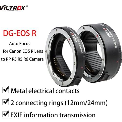 Viltrox DG-EOS R Auto Focus Macro Extension Tube Lens Adapter Ring 12mm+24mm Full frame for Canon EOS R Lens camera RP R3 R5 R6