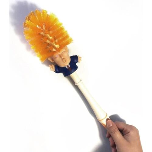 Dropshipping Funny Donald Trump Macron Toilet Brush Two style Cute Brush Plastic Novelty Household Products Gift for Your Family
