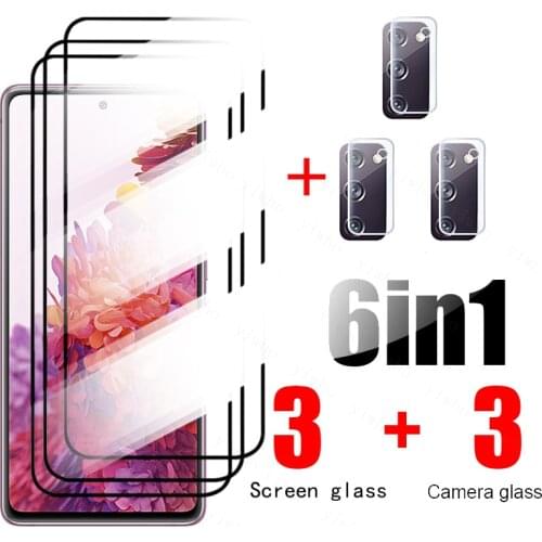 6in1 Protective Glas On Galaxy s21 Plus Fe 5g Tempered Glass Screen Protector For Samsung Galaxi s21fe s21plus Phone Film Safety
