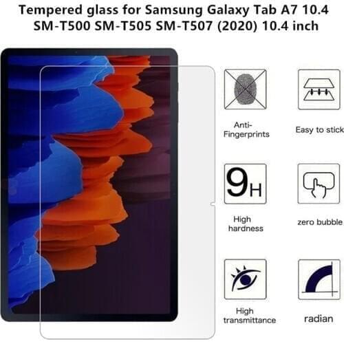 For Samsung Galaxy Tab A7 10.4 inch T500 T505 2020 Tempered Glass Screen Protector for SM-T500 SM-T505 SM-T507 Tablet Film Guard