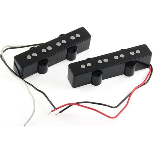 1 Pair Black Magnetic 4-String Noiseless Open Pickup with Screws Springs for JB Jazz Bass Guitar Replacement Parts