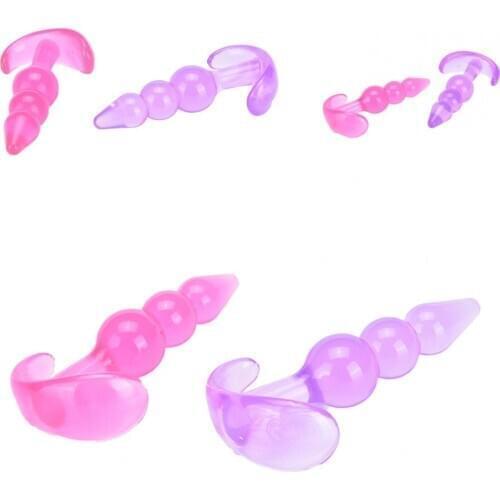 1PC Jelly Anal Plug Beads Butt Plug Massager Orgasm Stimulation Erotic Toy Sex Products For Male Female