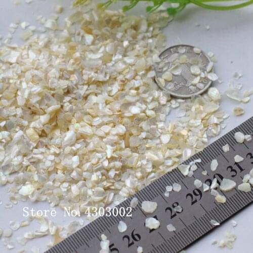 100g/lot Natural White Crushed Mother of Pearl shell for DIY Jewelry Crushed MOP Pearl shell Chips for fake nails