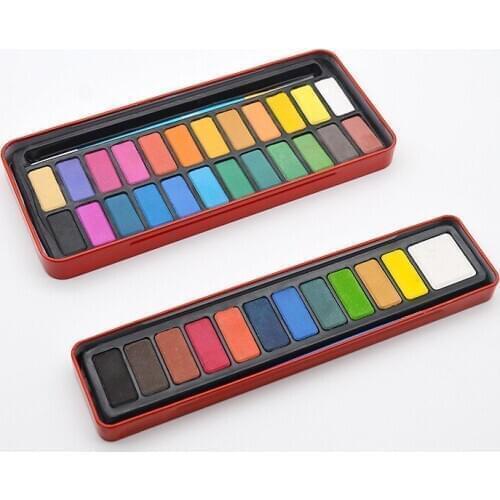 12 color / 24 Color solid Watercolor Gouache graffiti powder pigment preschool art supplies