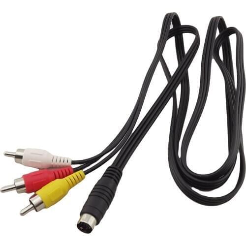 1x 5ft S-Video 7 Pin Male To 3 RCA Male Plug AV Audio Video Adapter Connector Cable for PC Laptop TV