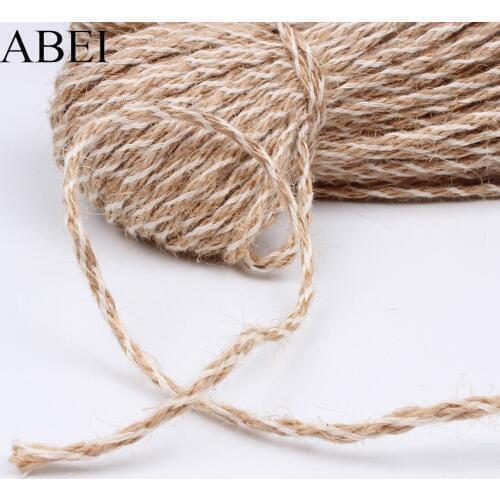 4mm 20yards/lot Natural Hemp Rope Jute Thread Wedding Party Gift Box Packing Lace Ribbon DIY Crafts Accessories
