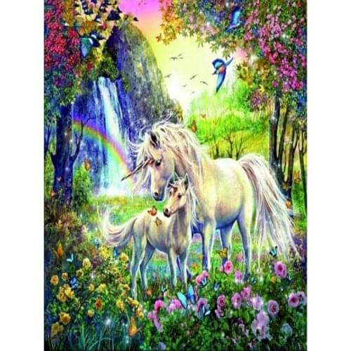 Diamond Mosaic Unicorn Full Drill Round 5DDiy Diamond Art Painting Kit Animal Diamond Embroidery Colored Cross Stitch Home Decor