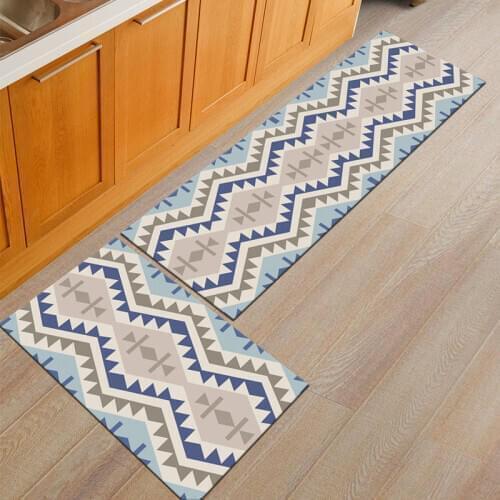 Anti-slip Kitchen Area Rug Washable Long Colorful Boho Printed Floor Mat Living Room Balcony Bathroom Modern Carpet