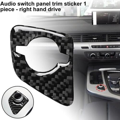 Car Sticker Carbon Fiber Speaker Sound Volume Switch Control Adjust Knob Trim Cover for Audi New Q7 SQ7 4M 2016-2019 Right Drive