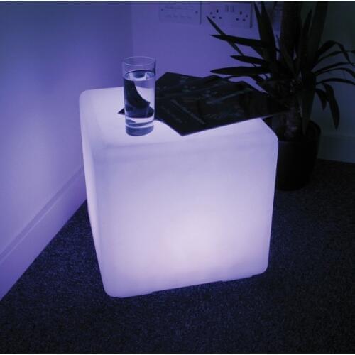 D40cmPE Material Rechargeable 16 color LED Square Cube Seat Chair Stool Waterproof LED table light cube chair Free Shipping 5pcs
