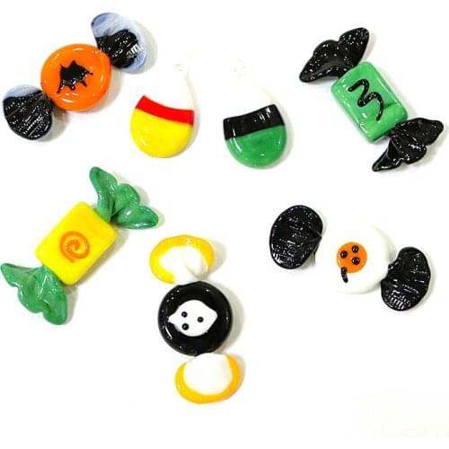 Halloween Home Desktop Decor Accessories Murano Art Glass Sweets Craft Ornaments Handmade Creative Cute Candy Corn Pendant Gifts