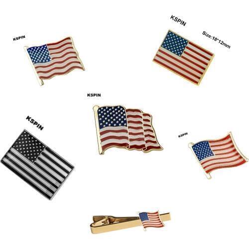 U.S.A Flag Badge Tip Clips Lapel Pin Brooches Pins Flag badge Brooch Badges