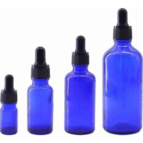 Blue Essential Oil Bottle Dropper Essence Bottle Glass Refilable Bottles Essential Oil Dispensing Bottle