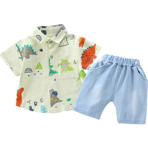 Summer Children Cotton Clothes Baby Boys Girls Cartoon Sets Kid Fashion Shirts Shorts 2Pcs/sets Outfit Toddler Tracksuits