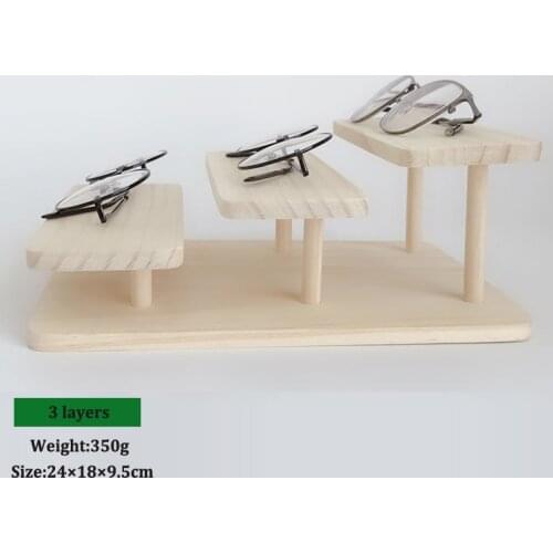 HotSelling Flexible 2-5 Layers Options Wooden Sunglasses Stand Eyewear Display Jewelry Holder Bracelet Exclusive Glasses Display