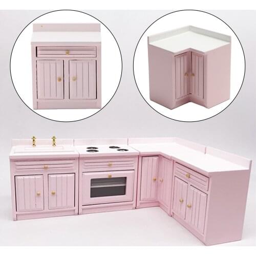 1/12 Scale Dollhouse Pink Cupboard Handcraft Kid Play Decoration Accessory
