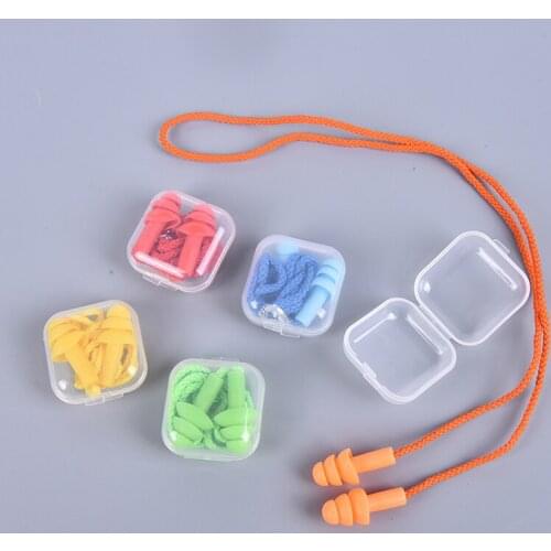 Soft Anti-Noise Ear Plug Waterproof Swimming Silicone Swim Earplugs For Adult Children Swimmers Diving With Rope