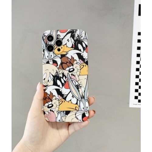 Funny Bugs Bunny case for iPhone XR X XS 11 12 Pro Max soft silicon art animals cartoon coque for i Phone 12 Mini 8 7 Plus cover