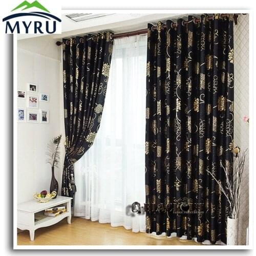 MYRU Anticorrosive Metal Grommet beautiful black and gold curtains black and silver curtains for living room