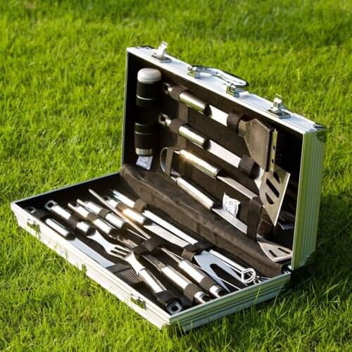 Stainless Steel Combination Barbecue Set Picnic Utensils Barbecue Accessories Outdoor Camping Barbecue Full Set