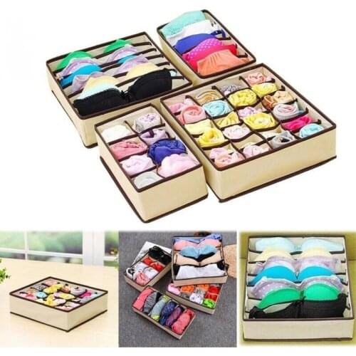 6/7/8/24 Grids Underwear Bra Organizer Storage Box Drawer Closet Organizers Box Underwear Scarves Socks Bra Foldable Organizer