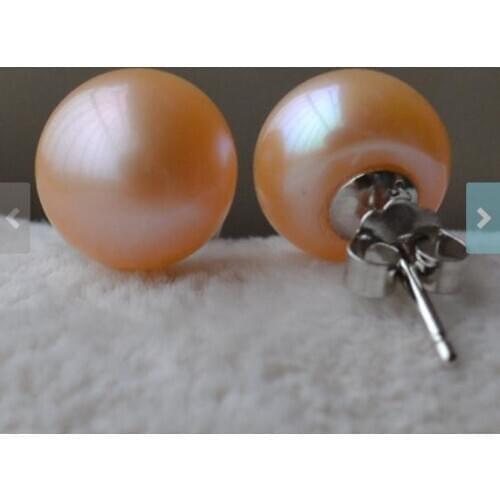 Favorite Pearl Earrings AAA 8.5MM Pink Freshwater Pearl Sterling Silver Stud Earring Perfect Wedding Birthday Women Fine Jewelry