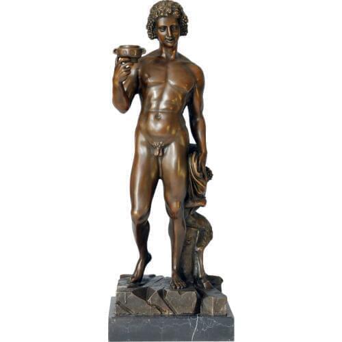 Dionysus Statue Bronze Greek Mythology Great God of Wine Classical Sculpture Collectible Figurine for Living Room Decor Big Size