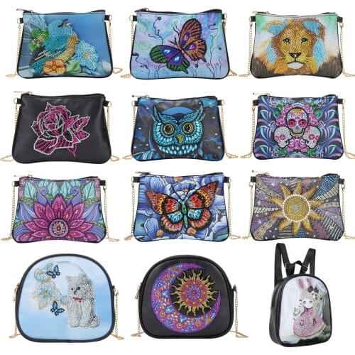 DIY Diamond Painting Shoulder Bag Backpack Purse Special Shaped Drill Cross Stitch Handbag Crossbody Wallet Embroidery for Girl