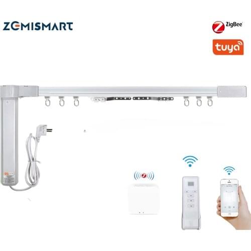 Zemismart Zigbee 3.0 Smart Curtain Track Work with Tuya Zigbee Hub SmartThings Alexa Google Home Assistant Electric Curtains