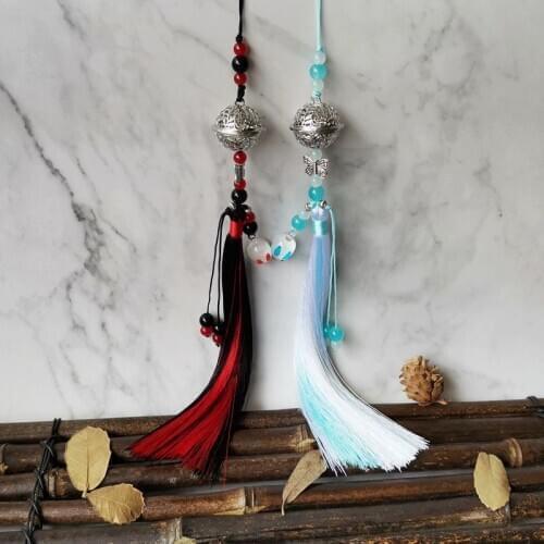 Wei wu xian keychain Bells man key chain tassel women key holder couples keyring beaded key ring pendant The Untamed porte clef