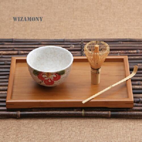 WIZAMONY 3pcs sets Tea Ceremony Matcha Ceramic Tea Bowl Bamboo Scoop Matcha Whisk Japanese Teaware Tool Tea Set