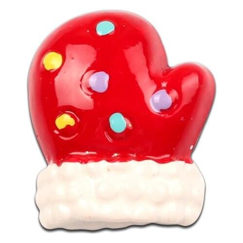 10pcs 25x22mm Resin Christmas Gloves Style Decoration Crafts Flatback Cabochon Embellishments For Scrapbooking DIY Accessories
