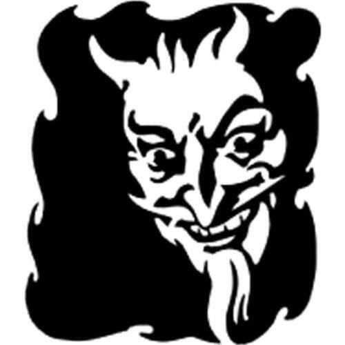 12.9cm*15cm Satan Devil Evil Hell Fire Vinyl Car-Styling Car Sticker Black/Silver S3-5829