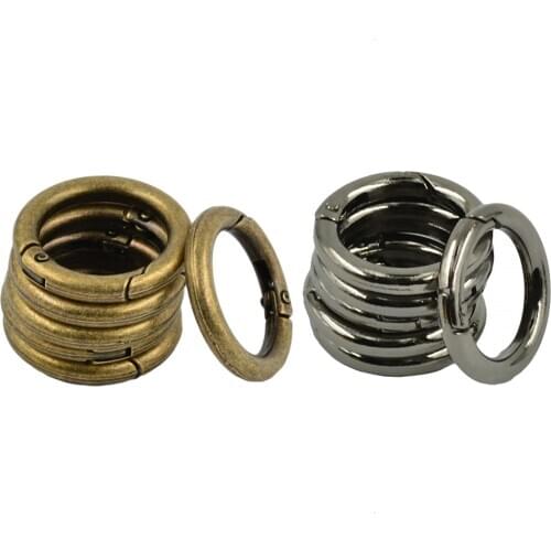 12pcs 28mm Mini Circle Round Carabiner Spring Snap Clip Hook Keychain Hiking